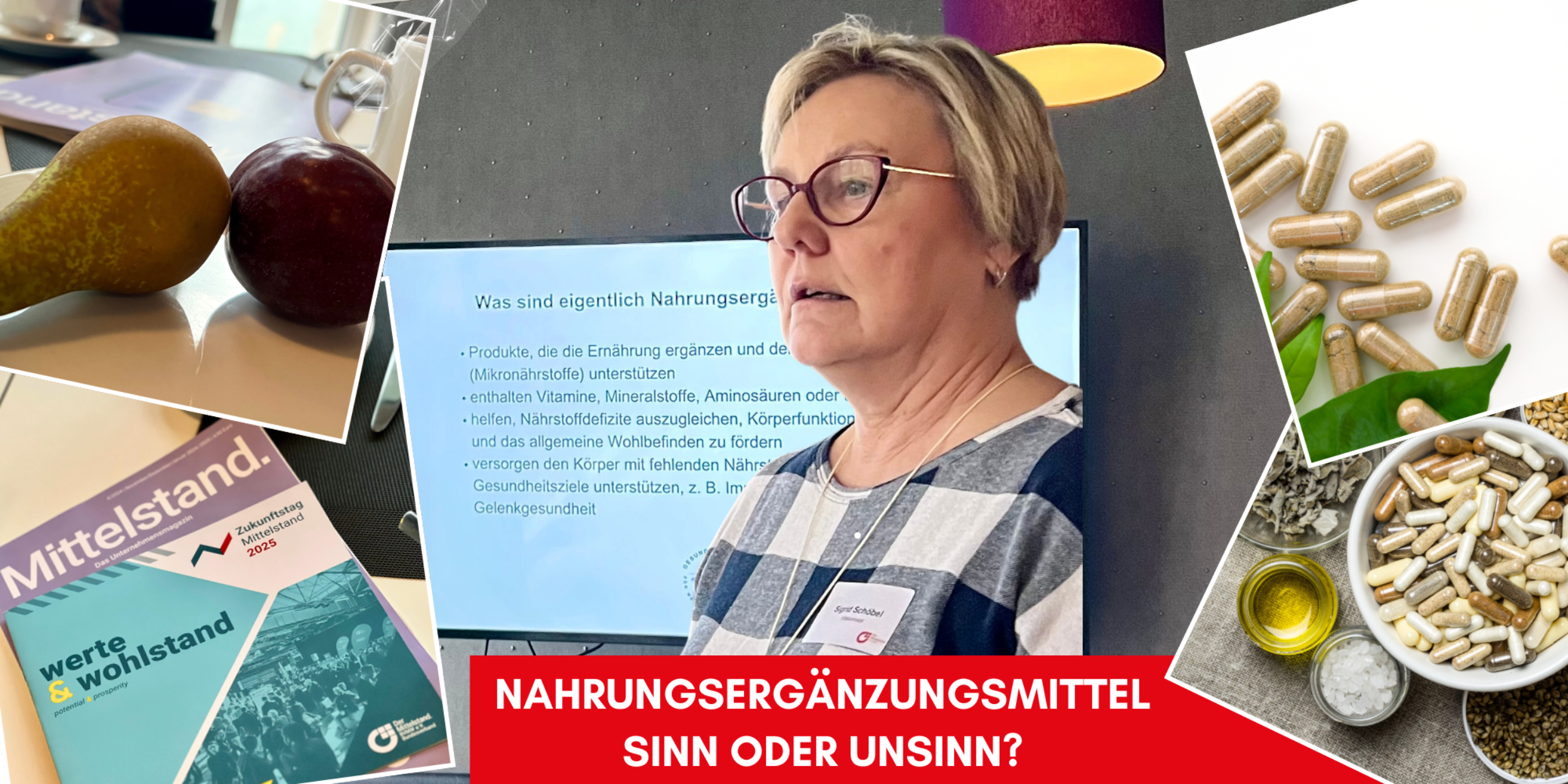 Sigrid Schöbel spricht über Nahrungsergänzungsmittel beim Unternehmerfrühstück