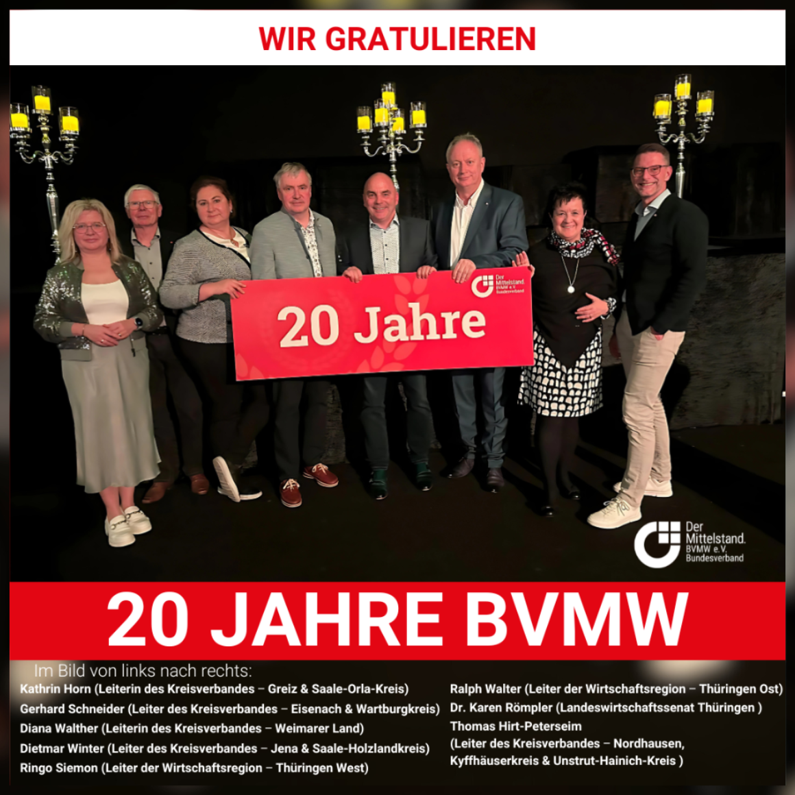 20 Jahre BVMW - Dietmar Winter Jubiläum