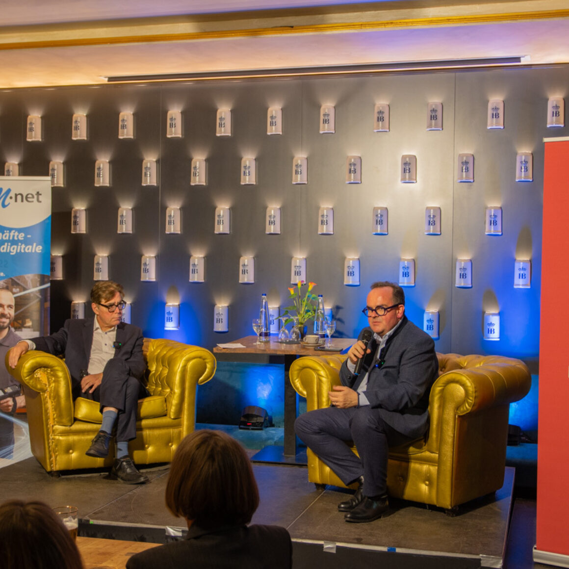 v.l.: Achim von Michel, Politikbeauftragter des BVMW Bayern, mit Oberbürgermeister-Kandidat, Clemens Baumgärtner (CSU).
