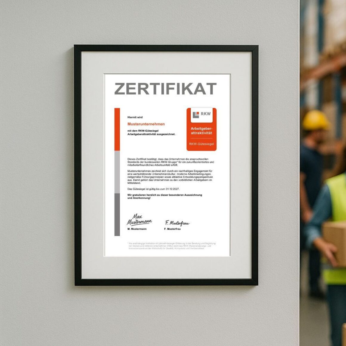 Mit ChatGPT-KI-generiertes Bild zur Illustration des RKW-Gütesiegels Arbeitgeberattraktivität