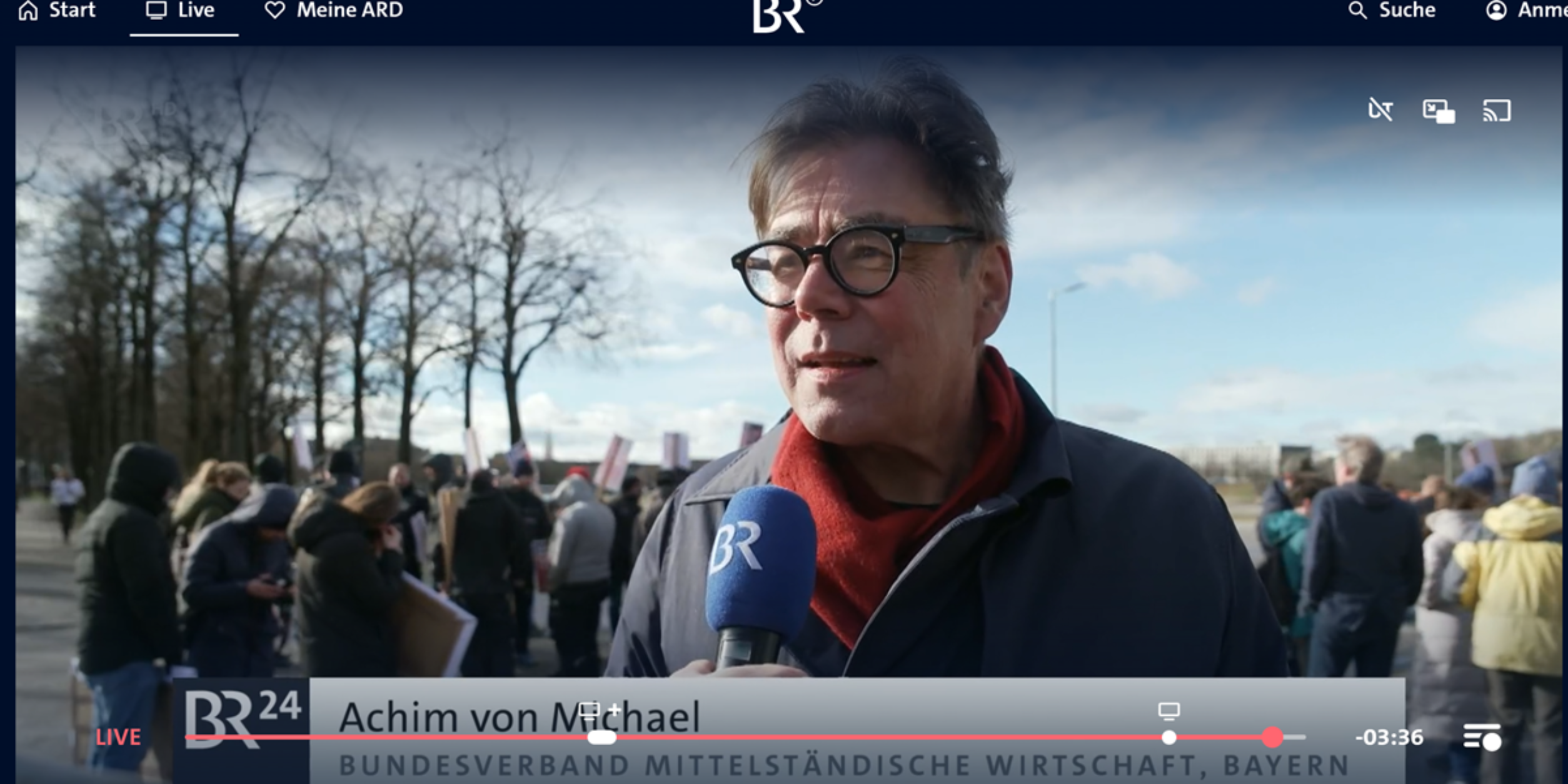 Achim von Michel BR Interview Wirtschaftswarntag (Bildquelle:: bvmw)