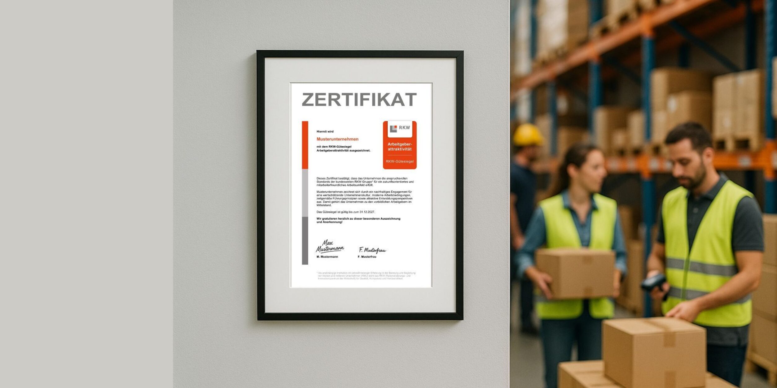 Mit ChatGPT-KI-generiertes Bild zur Illustration des RKW-Gütesiegels Arbeitgeberattraktivität