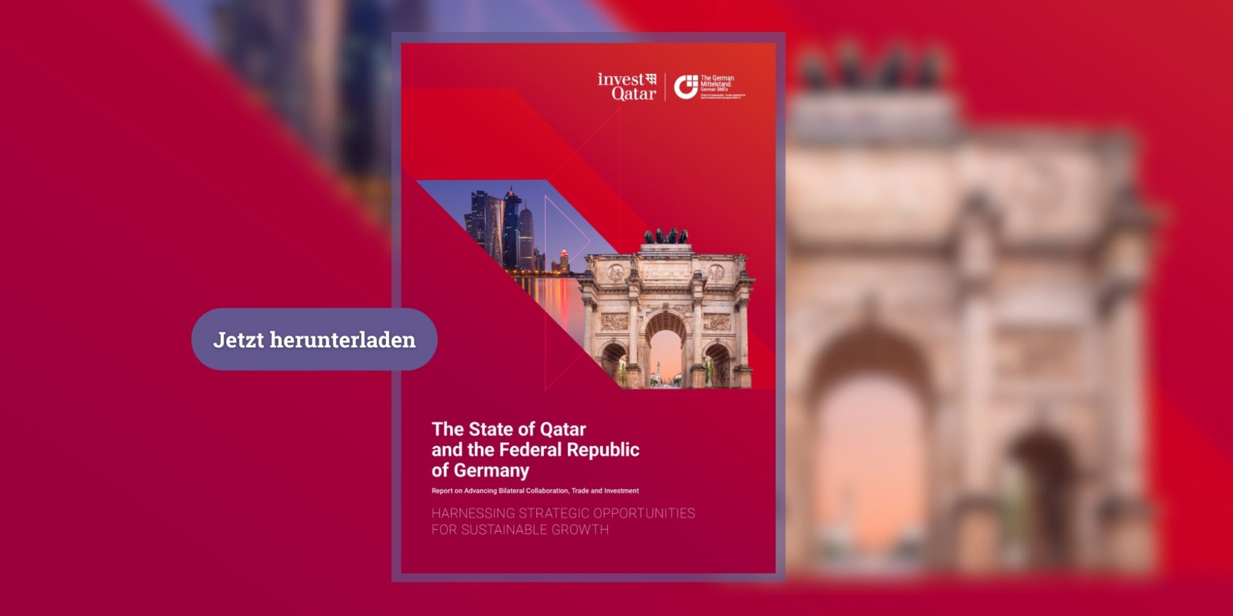 Ein Mockup des Titelsbildes des Berichts über die deutsch-katarische Partnerschaft