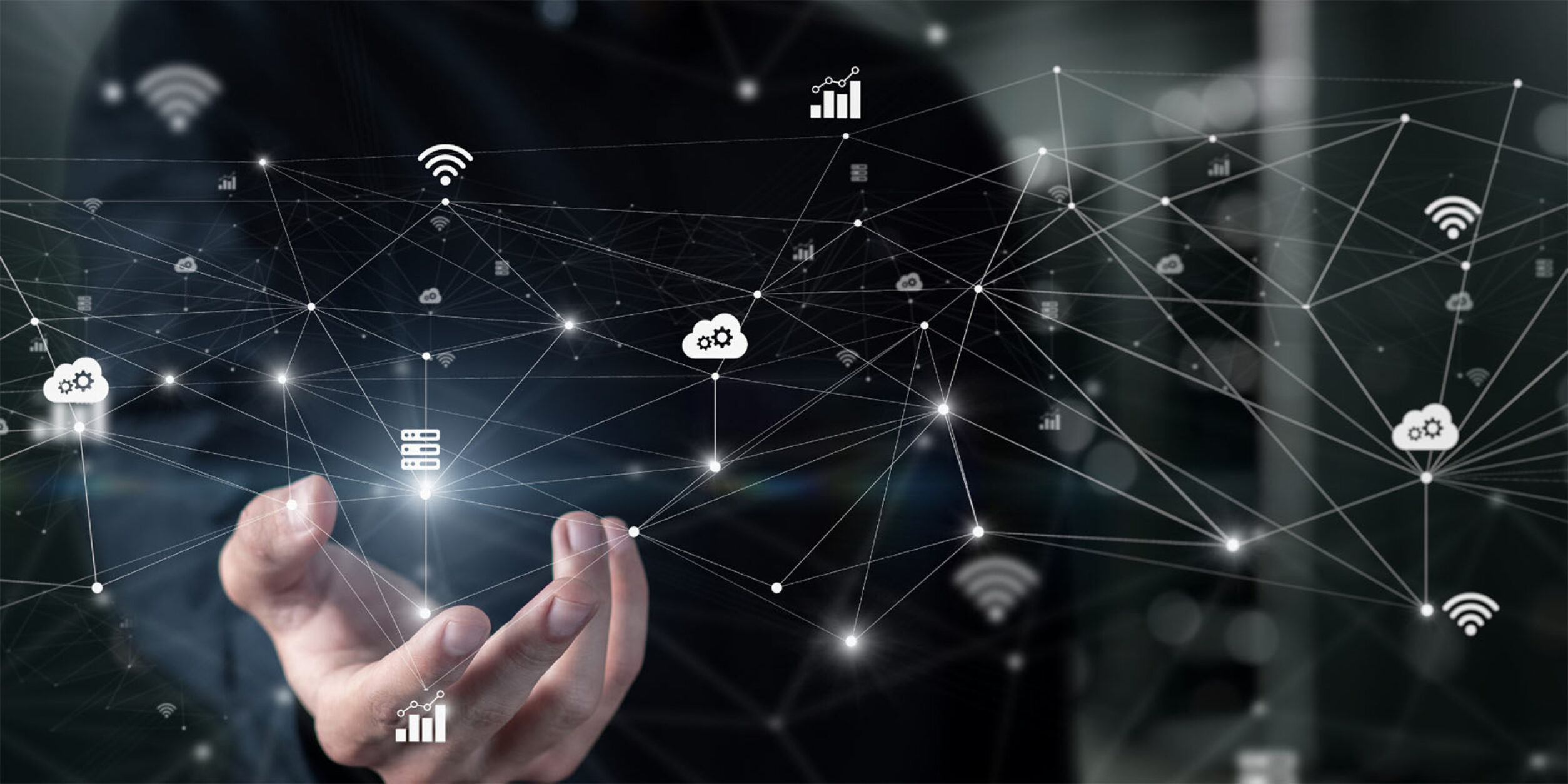 Vernetzung Infografik Hand