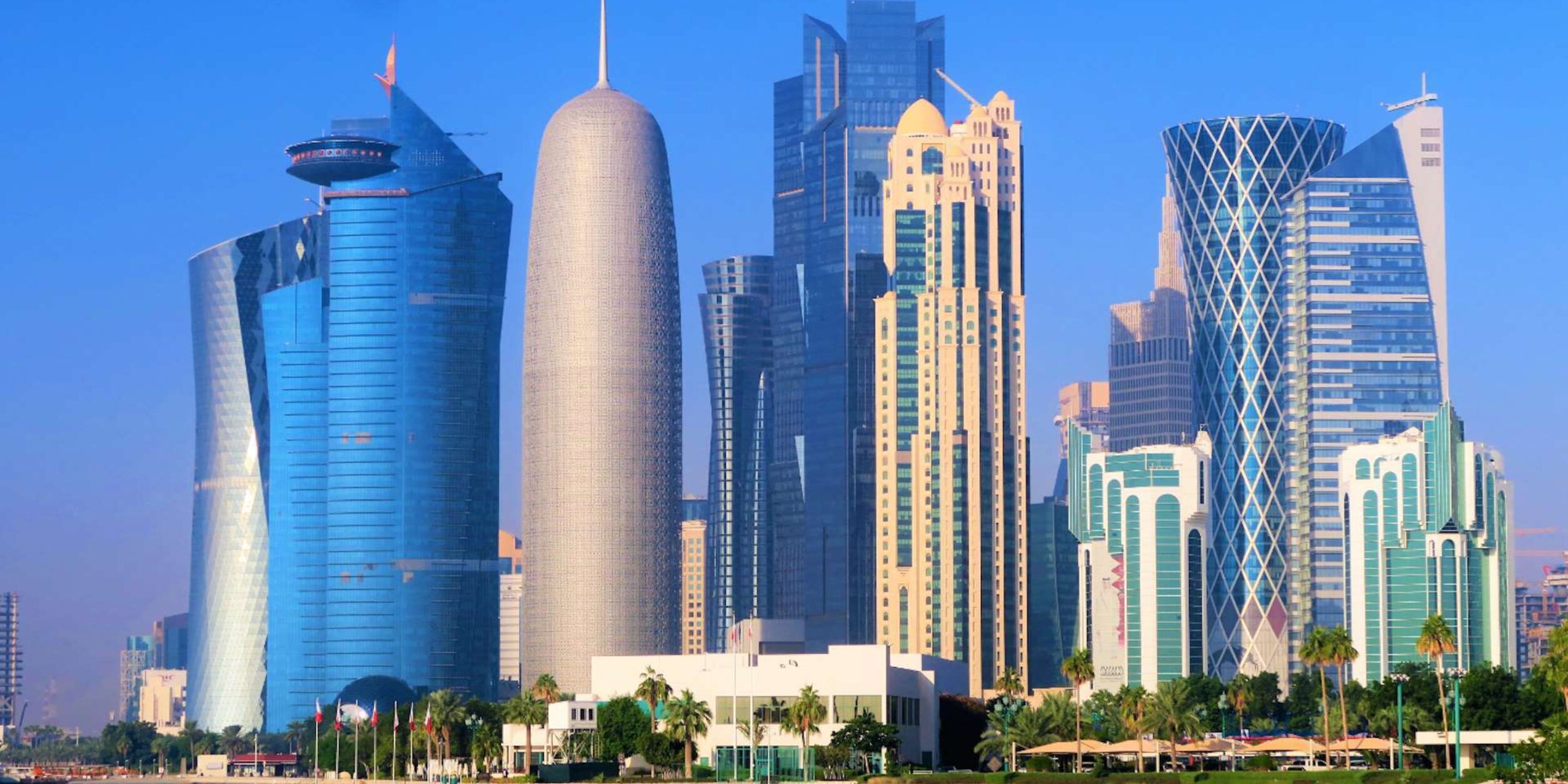 Blick auf die Skyline von Katar