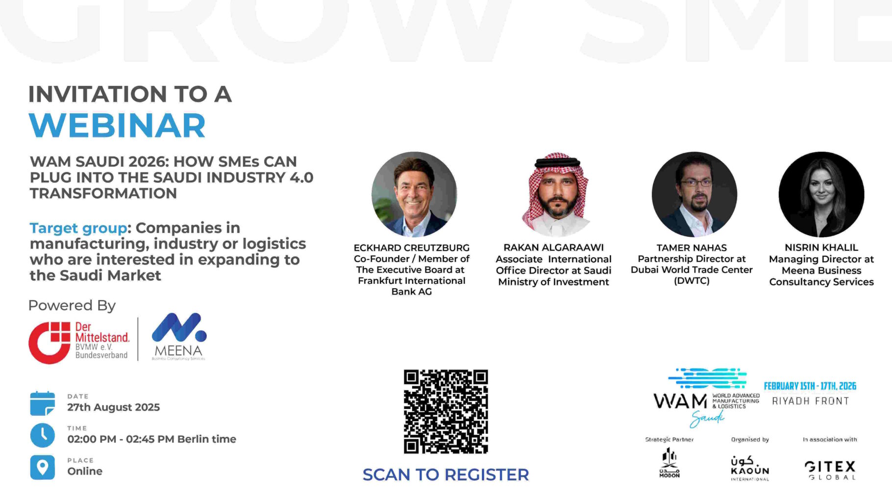 Flyer webinar zu WAM Saudi 2026