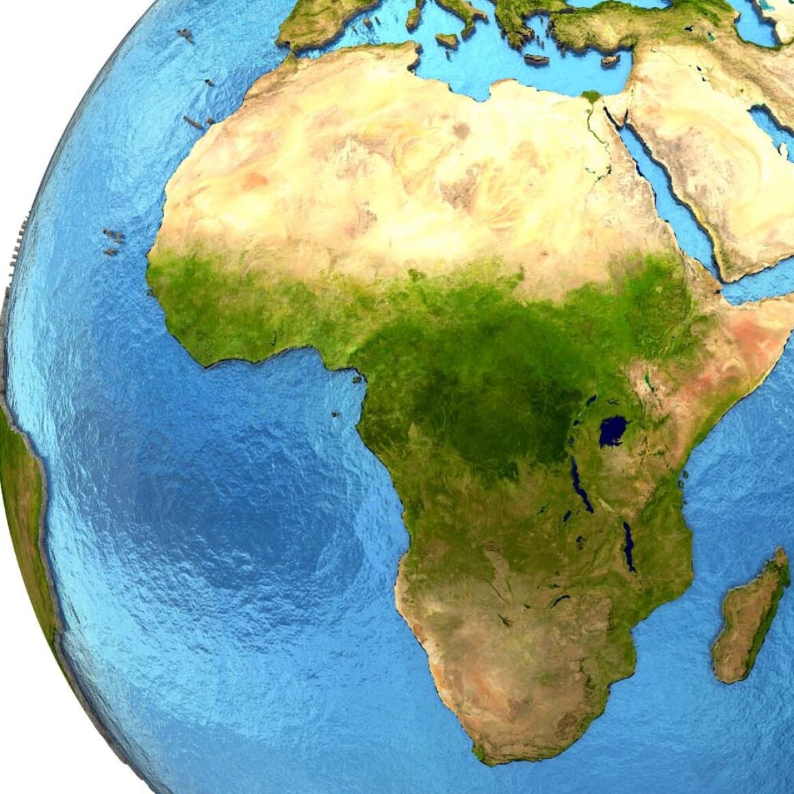 Afrika auf der Weltkugel