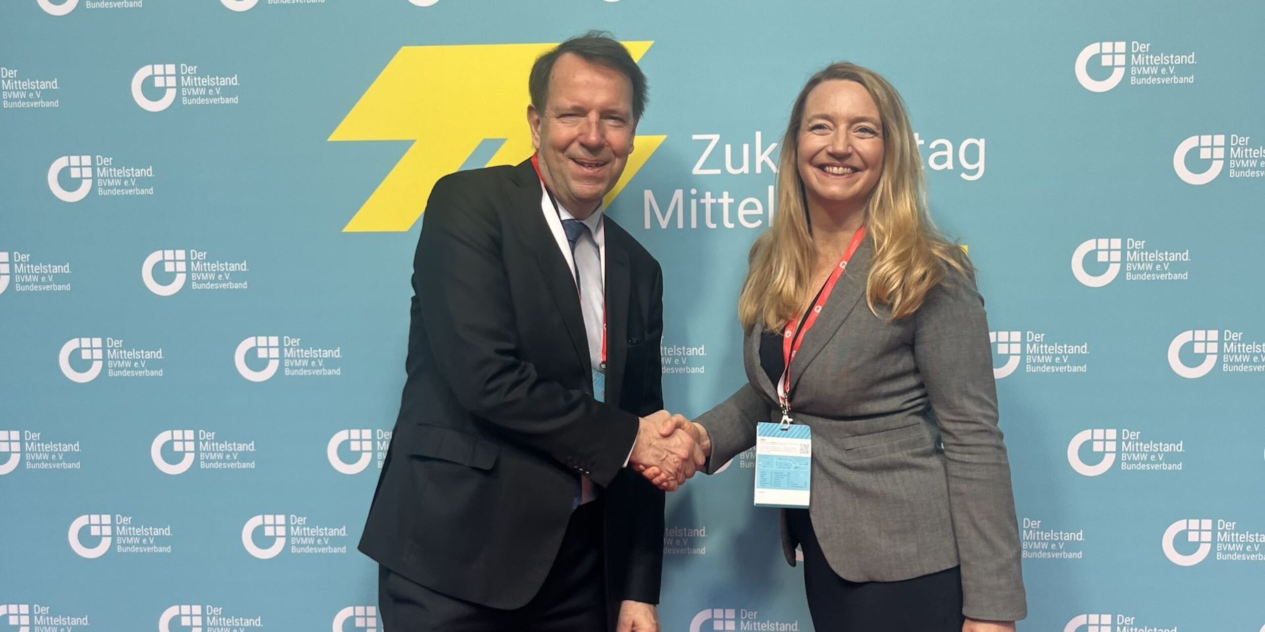 Herr Prof. Dr. Wortmann und Frau Gabler auf dem Zukunftstag Mittelstand 2024