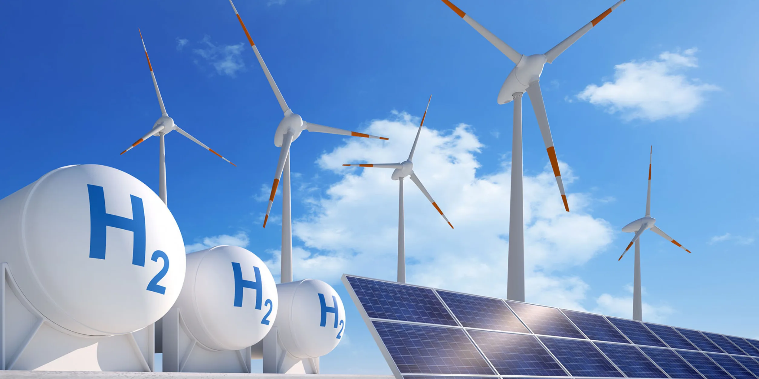Wasserstoff Specher Windräder Photovoltaik 1920x1080 i Stock 1409832186