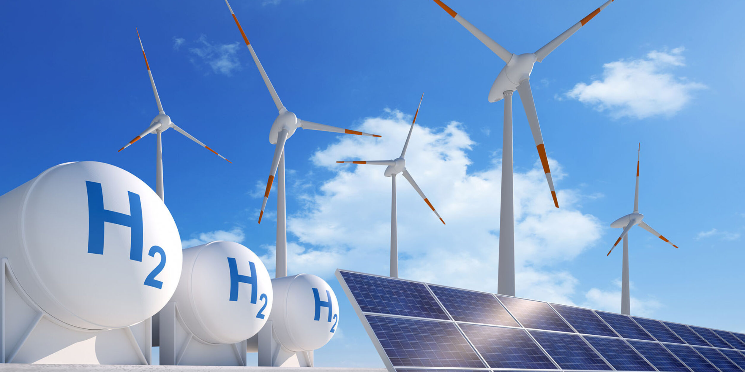 Wasserstoff Specher Windräder Photovoltaik 1920x1080 i Stock 1409832186