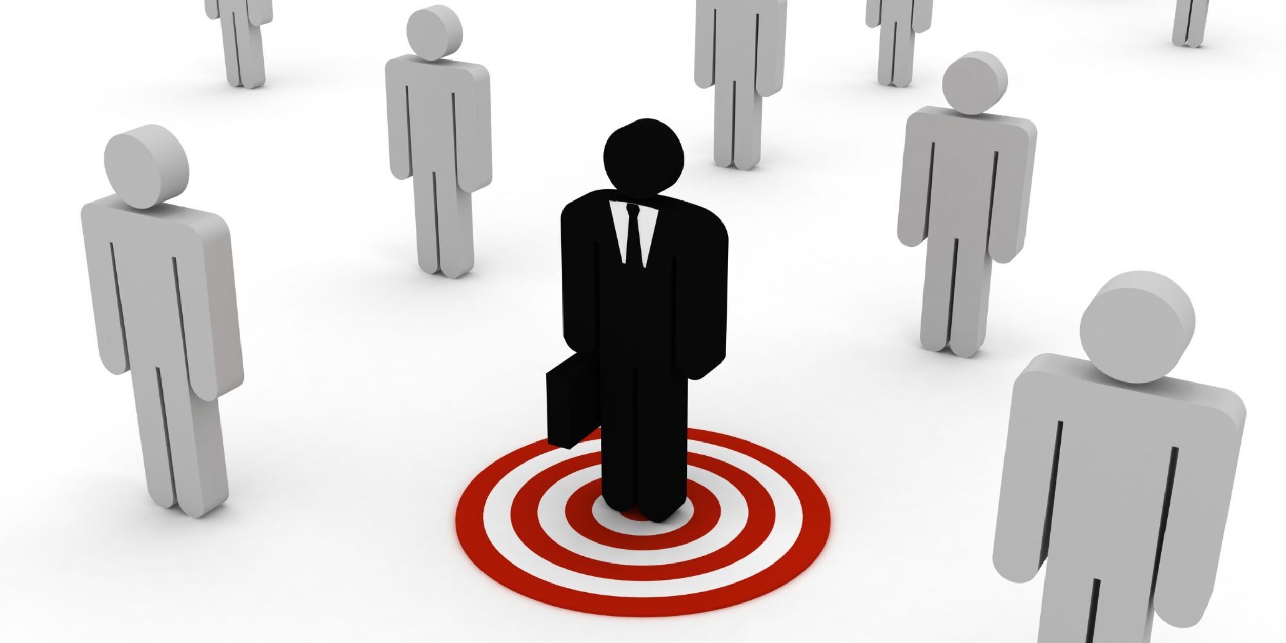 Ein Icon einer Person steht in einer roten Zielscheibe