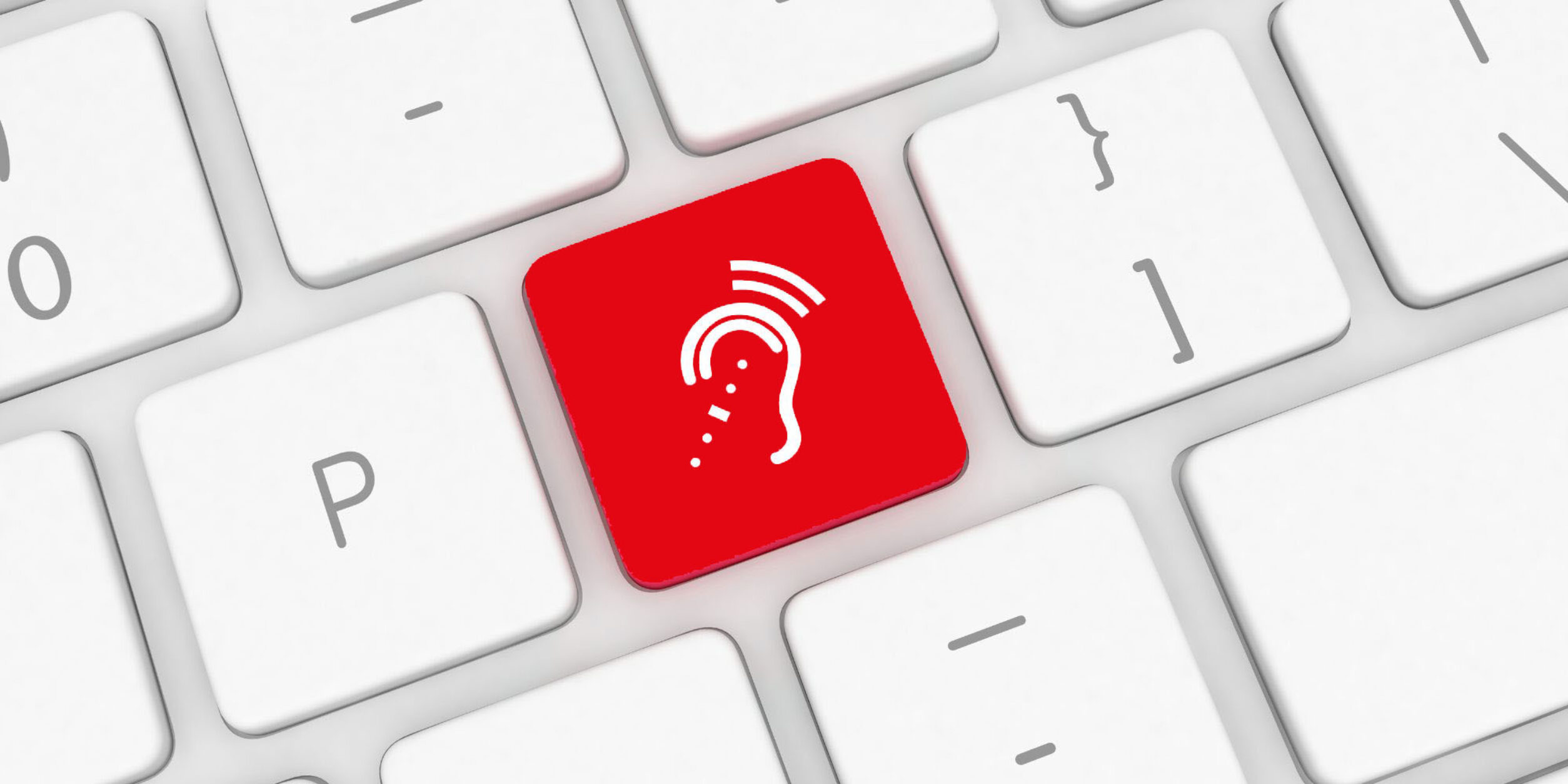 Eine Tastatur mit Sondertaste für Gehörlose